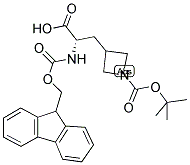 (S)-N-ALPHA-9-FLUORENYLMETHYLOXYCARBONYL-3-(N'-T-BUTYLOXYCARBONYL-AZETIDIN-3-YL)-ALANINE 结构式