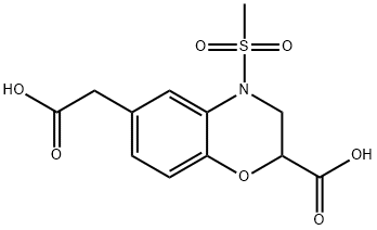 6-(Carboxymethyl)-4-(methylsulfonyl)-3,4-dihydro-2H-1,4-benzoxazine-2-carboxylic acid 结构式