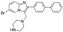 2-BIPHENYL-4-YL-6-BROMO-3-PIPERAZIN-1-YLMETHYL-IMIDAZO[1,2-A]PYRIDINE 结构式