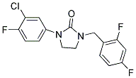 1-(3-CHLORO-4-FLUOROPHENYL)-3-(2,4-DIFLUOROBENZYL)IMIDAZOLIDIN-2-ONE 结构式