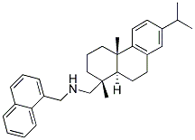 [(1R,4AS,10AR)-7-ISOPROPYL-1,4A-DIMETHYL-1,2,3,4,4A,9,10,10A-OCTAHYDRO-1-PHENANTHRENYL]-N-(1-NAPHTHYLMETHYL)METHANAMINE 结构式