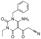 3-(6-AMINO-1-BENZYL-3-ETHYL-2,4-DIOXO-1,2,3,4-TETRAHYDRO-PYRIMIDIN-5-YL)-3-OXO-PROPIONITRILE 结构式