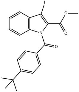 METHYL 1-[4-(TERT-BUTYL)BENZOYL]-3-IODO-1H-INDOLE-2-CARBOXYLATE 结构式