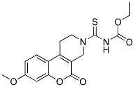 Ethyl (8-methoxy-5-oxo-1,5-dihydro-2H-chromeno[3,4-c]pyridin-3(4H)-yl)carbonothioylcarbamate 结构式
