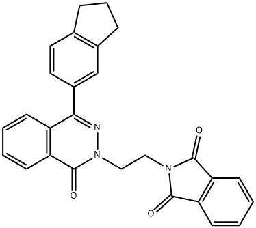 2-(2-[4-(2,3-DIHYDRO-1H-INDEN-5-YL)-1-OXO-2(1H)-PHTHALAZINYL]ETHYL)-1H-ISOINDOLE-1,3(2H)-DIONE 结构式