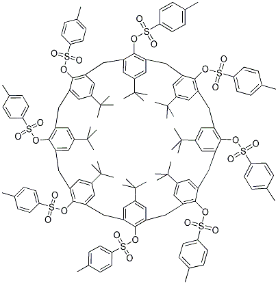 5,11,17,23,29,35,41,47-P-TERT-BUTYL-49,50,51,52,53,54,55,56-OCTAKIS[(P-TOLYLSULFONYL)-OXY]-CALIX[8]ARENE 结构式