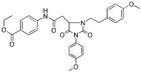 ETHYL 4-(2-(3-(4-METHOXYPHENETHYL)-1-(4-METHOXYPHENYL)-2,5-DIOXOIMIDAZOLIDIN-4-YL)ACETAMIDO)BENZOATE 结构式