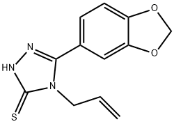 4-ALLYL-5-(1,3-BENZODIOXOL-5-YL)-4H-1,2,4-TRIAZOL-3-YLHYDROSULFIDE 结构式