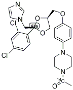 KETOCONAZOLE, [ACETYL-1-14C] 结构式