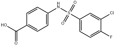 4-[[(3-氯-4-氟苯基)磺酰基]氨基]苯甲酸 结构式