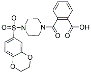 2-([4-(2,3-DIHYDRO-1,4-BENZODIOXIN-6-YLSULFONYL)PIPERAZIN-1-YL]CARBONYL)BENZOIC ACID 结构式