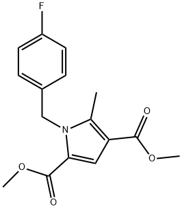 Dimethyl 1-(4-fluorobenzyl)-5-methyl-1H-pyrrole-2,4-dicarboxylate 结构式