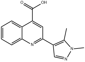 2-(1,5-二甲基-1H-吡唑-4-基)喹啉-4-羧酸 结构式