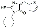 3-CYCLOHEXYL-2-MERCAPTO-5-THIOPHEN-2-YLMETHYLENE-3,5-DIHYDRO-IMIDAZOL-4-ONE 结构式