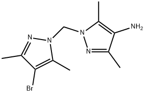 1-((4-溴-3,5-二甲基-1H-吡唑-1-基)甲基)-3,5-二甲基-1H-吡唑-4-胺 结构式