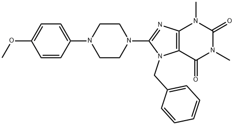 7-BENZYL-8-[4-(4-METHOXYPHENYL)PIPERAZIN-1-YL]-1,3-DIMETHYL-3,7-DIHYDRO-1H-PURINE-2,6-DIONE 结构式