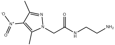 N-(2-氨基乙基)-2-(3,5-二甲基-4-硝基-1H-吡唑-1-基)乙酰胺 结构式