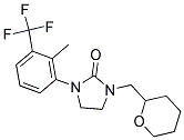 1-[2-METHYL-3-(TRIFLUOROMETHYL)PHENYL]-3-(TETRAHYDRO-2H-PYRAN-2-YLMETHYL)IMIDAZOLIDIN-2-ONE 结构式