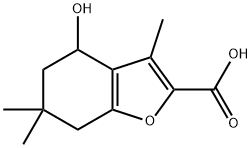 4-HYDROXY-3,6,6-TRIMETHYL-4,5,6,7-TETRAHYDRO-1-BENZOFURAN-2-CARBOXYLIC ACID 结构式