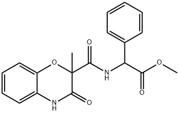 Methyl 2-([(2-methyl-3-oxo-3,4-dihydro-2H-1,4-benzoxazin-2-yl)carbonyl]amino)-2-phenylacetate 结构式