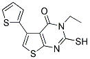 3-ETHYL-2-MERCAPTO-5-THIEN-2-YLTHIENO[2,3-D]PYRIMIDIN-4(3H)-ONE 结构式