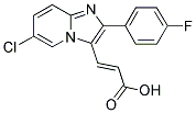 3-[6-CHLORO-2-(4-FLUORO-PHENYL)-IMIDAZO[1,2-A]-PYRIDIN-3-YL]-ACRYLIC ACID 结构式