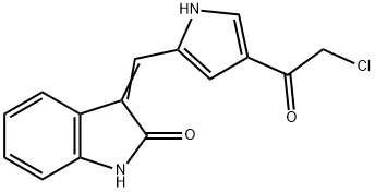 3-[4-(2-CHLORO-ACETYL)-1H-PYRROL-2-YLMETHYLENE]-1,3-DIHYDRO-INDOL-2-ONE 结构式