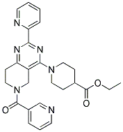 1-[6-(PYRIDINE-3-CARBONYL)-2-PYRIDIN-2-YL-5,6,7,8-TETRAHYDRO-PYRIDO[4,3-D]PYRIMIDIN-4-YL]-PIPERIDINE-4-CARBOXYLIC ACID ETHYL ESTER 结构式