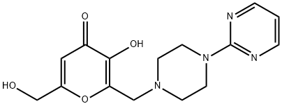 3-HYDROXY-6-(HYDROXYMETHYL)-2-([4-(2-PYRIMIDINYL)PIPERAZINO]METHYL)-4H-PYRAN-4-ONE 结构式