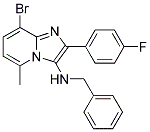 IMIDAZO[1,2-A]PYRIDIN-3-AMINE, 8-BROMO-2-(4-FLUOROPHENYL)-5-METHYL-N-(PHENYLMETHYL)- 结构式