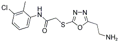 2-[5-(2-AMINO-ETHYL)-[1,3,4]OXADIAZOL-2-YLSULFANYL]-N-(3-CHLORO-2-METHYL-PHENYL)-ACETAMIDE 结构式