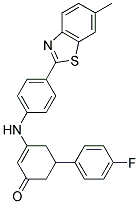 5-(4-FLUOROPHENYL)-3-(4-(6-METHYLBENZO[D]THIAZOL-2-YL)PHENYLAMINO)CYCLOHEX-2-ENONE 结构式