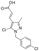 3-[5-CHLORO-1-(4-CHLOROBENZYL)-3-METHYL-1H-PYRAZOL-4-YL]ACRYLIC ACID 结构式