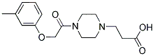 3-(4-[(3-METHYLPHENOXY)ACETYL]PIPERAZIN-1-YL)PROPANOIC ACID 结构式