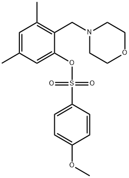 3,5-DIMETHYL-2-(MORPHOLINOMETHYL)PHENYL 4-METHOXYBENZENESULFONATE 结构式