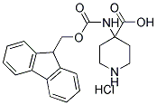 4-(9H-FLUOREN-9-YLMETHOXYCARBONYLAMINO)-PIPERIDINE-4-CARBOXYLIC ACID HYDROCHLORIDE 结构式