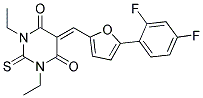 5-{[5-(2,4-DIFLUOROPHENYL)-2-FURYL]METHYLENE}-1,3-DIETHYL-2-THIOXODIHYDROPYRIMIDINE-4,6(1H,5H)-DIONE 结构式