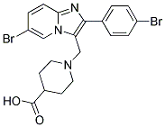 1-[6-BROMO-2-(4-BROMO-PHENYL)-IMIDAZO[1,2-A]-PYRIDIN-3-YLMETHYL]-PIPERIDINE-4-CARBOXYLIC ACID 结构式