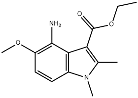 4-氨基-5-甲氧基-1,2-二甲基-1H-吲哚-3-羧酸乙酯 结构式