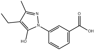 3-(4-乙基-5-羟基-3-甲基-1H-吡唑-1-基)苯甲酸 结构式
