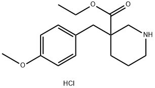 3-(4-甲氧基苄基)哌啶-3-羧酸乙酯盐酸盐 结构式