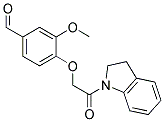 4-[2-(2,3-DIHYDRO-1H-INDOL-1-YL)-2-OXOETHOXY]-3-METHOXYBENZALDEHYDE 结构式
