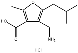 4-(氨基甲基)-5-异丁基-2-甲基呋喃-3-甲酸盐酸盐 结构式