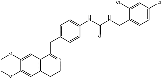 3-(2,4-DICHLOROBENZYL)-1-(4-((6,7-DIMETHOXY(3,4-DIHYDROISOQUINOLYL))METHYL)PHENYL)UREA 结构式