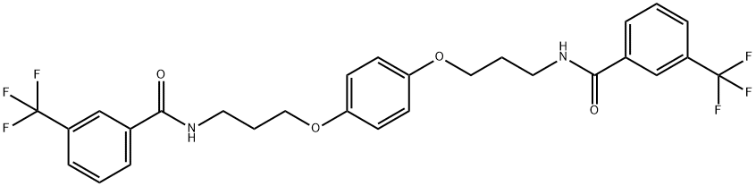 3-(TRIFLUOROMETHYL)-N-(3-[4-(3-([3-(TRIFLUOROMETHYL)BENZOYL]AMINO)PROPOXY)PHENOXY]PROPYL)BENZENECARBOXAMIDE 结构式