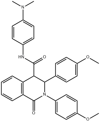 (2,3-BIS(4-METHOXYPHENYL)-1-OXO(4-2,3,4-TRIHYDROISOQUINOLYL))-N-(4-(DIMETHYLAMINO)PHENYL)FORMAMIDE 结构式