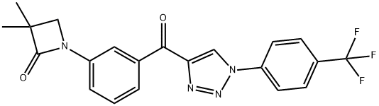 3,3-DIMETHYL-1-[3-((1-[4-(TRIFLUOROMETHYL)PHENYL]-1H-1,2,3-TRIAZOL-4-YL)CARBONYL)PHENYL]-2-AZETANONE 结构式