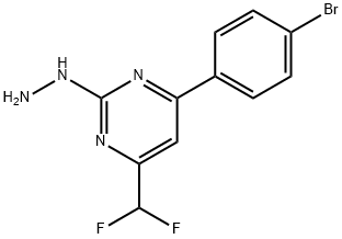 4-(4-溴苯基)-6-(二氟甲基)-2-肼基嘧啶 结构式