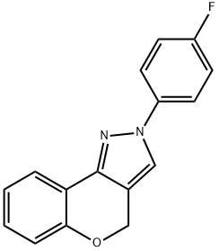 2-(4-FLUOROPHENYL)-2,4-DIHYDROCHROMENO[4,3-C]PYRAZOLE 结构式