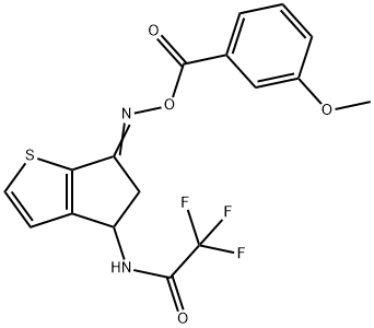 2,2,2-TRIFLUORO-N-(6-([(3-METHOXYBENZOYL)OXY]IMINO)-5,6-DIHYDRO-4H-CYCLOPENTA[B]THIOPHEN-4-YL)ACETAMIDE 结构式